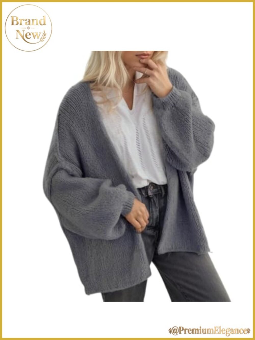 Women's Chunky Knit Oversized Cardigan Long Sleeve Open Front Sweater